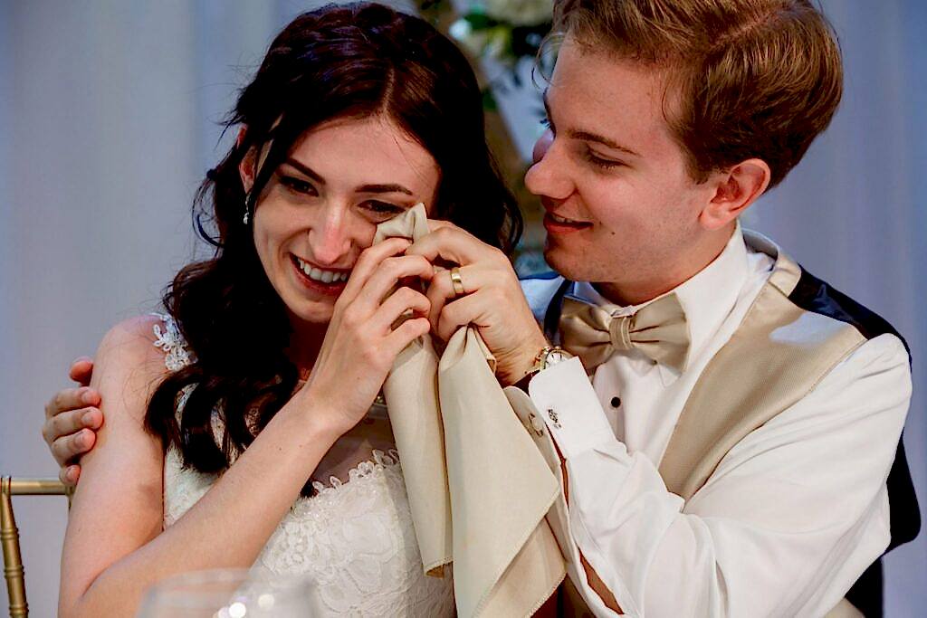 teary eyed bride